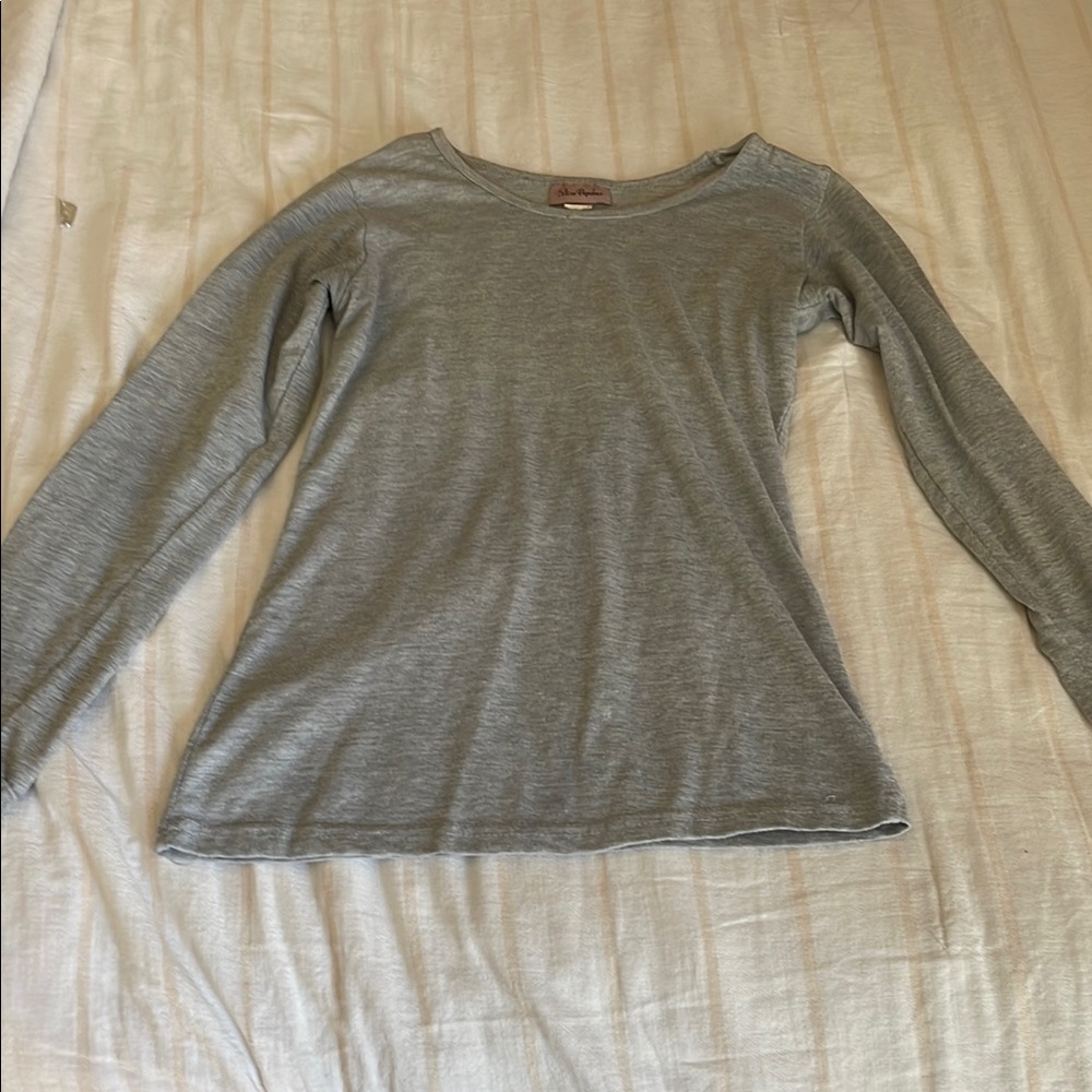 Gray Long Sleeve Top